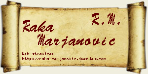 Raka Marjanović vizit kartica